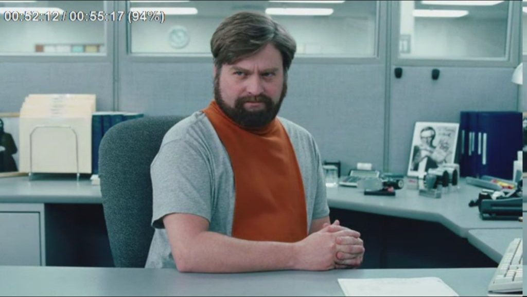but some on zoom dress from the shoulders up, like Zac Galifianakis in Dinner for Schmucks with the fake turtleneck