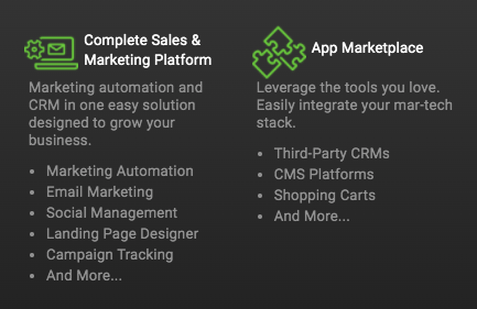 The SharpSpring suite of tools includes marketing automation, email marketing, social management, landing page designer, campaign tracking, and much more. 
